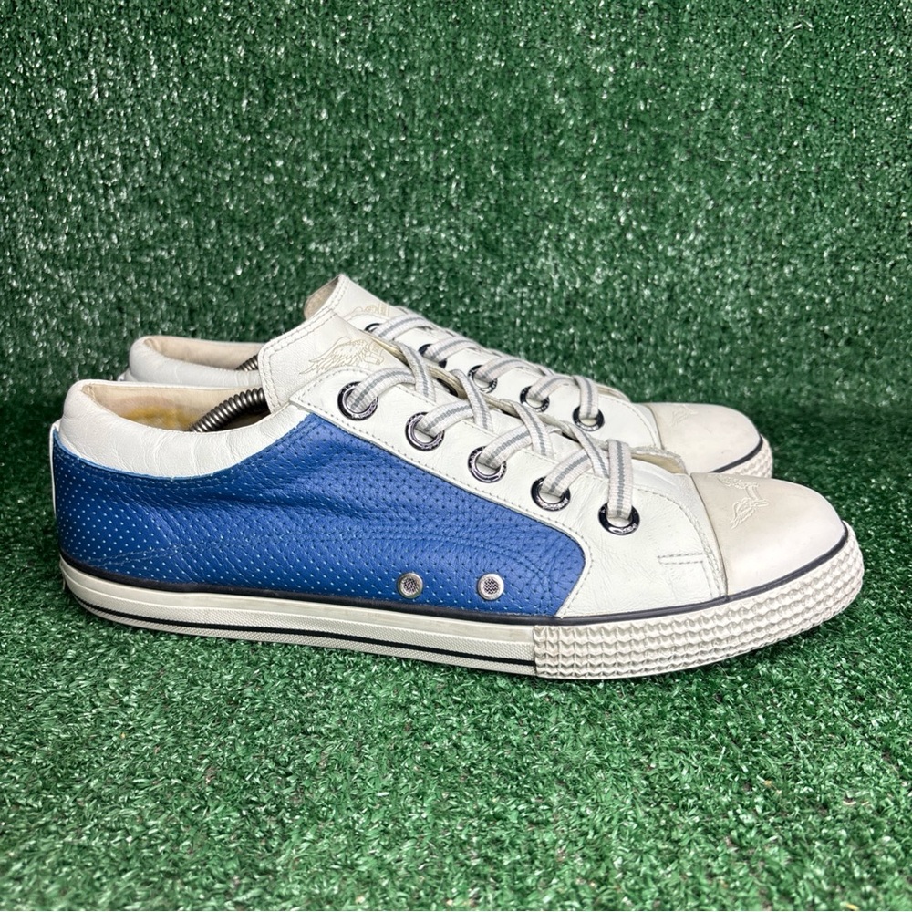 Robin's Jeans Low Top White Blue Leather Designer Sneakers Mens Size 12